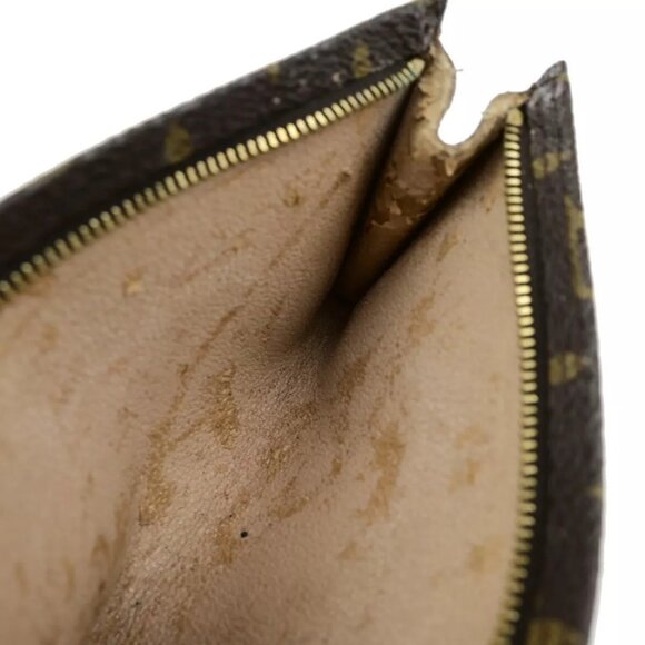 LOUIS VUITTON Logo BUCKET PM Pouch Bag Monogram Leather Brown France 60EE073 - Picture 2 of 13